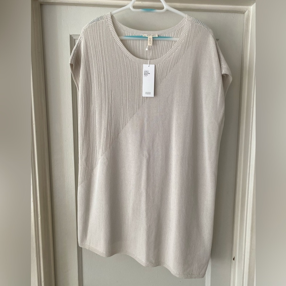 Eileen Fisher Round Neck Knit Tunic Top